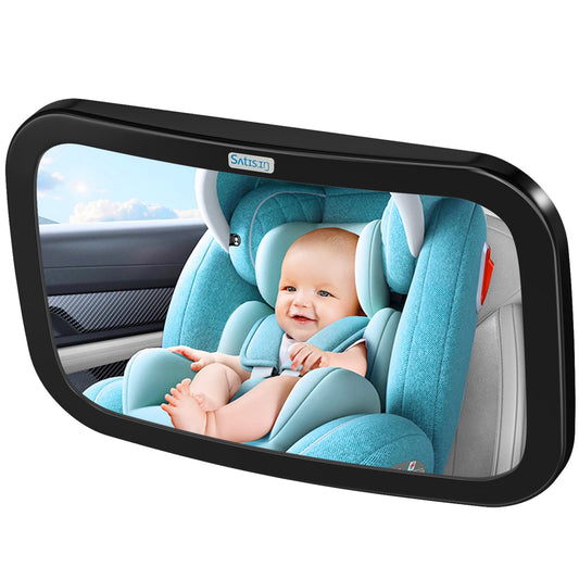 Satis:In Baby Car Mirror - Shatterproof Wide-Angle Rear-Facing Safety Mirror