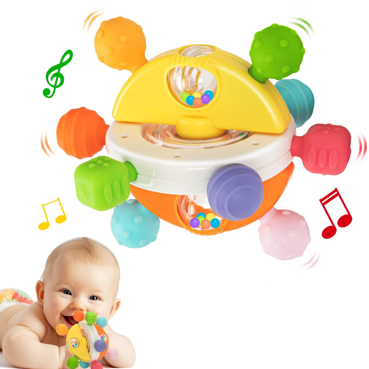 Montessori Silicone Sensory Teething Toy – Baby Chew Toy for 0–18 Months