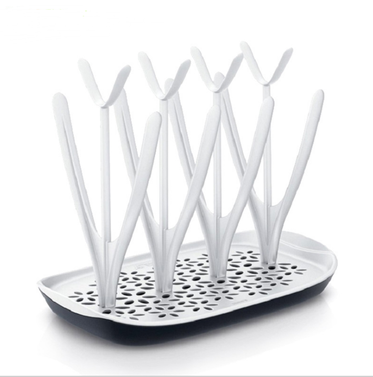 Baby Bottle Drying Rack & Organizer - Compact Countertop Drying Stand (Green, Blue, Pink)