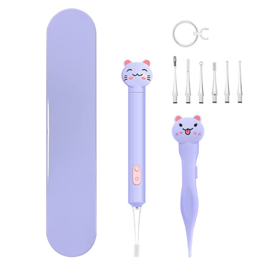 Baby Nose & Ear Cleaner with LED Light - 2-Pack Booger & Ear Wax Removal Tool (Purple)