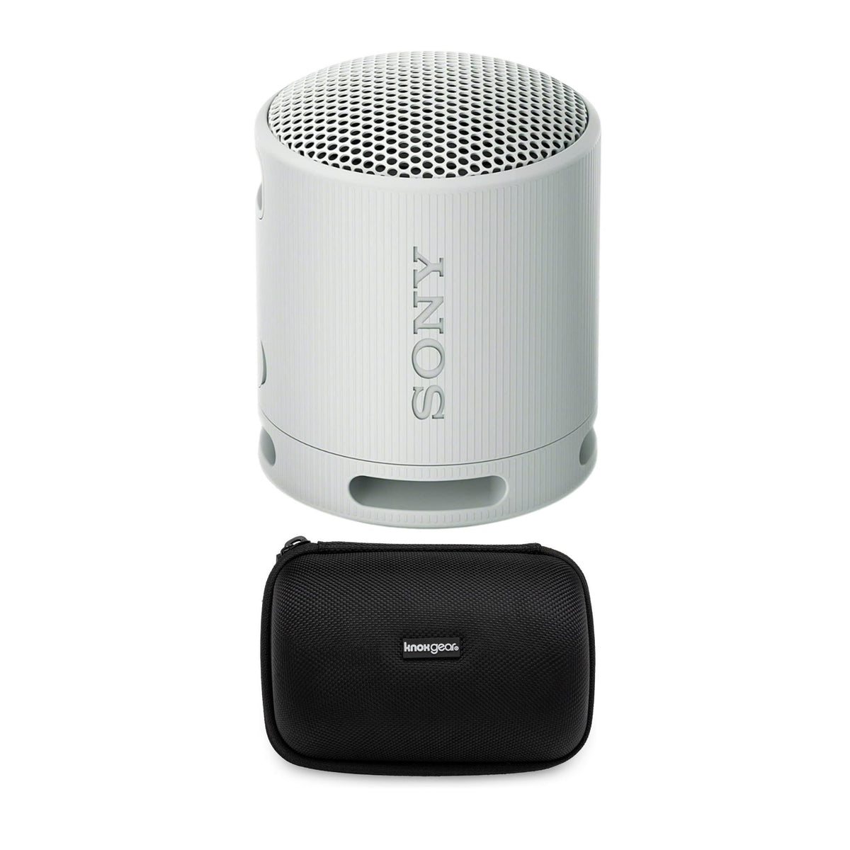 Sony SRS-XB100 Wireless Bluetooth Speaker - Portable Waterproof Travel Speaker with Hard Case Bundle (Gray)