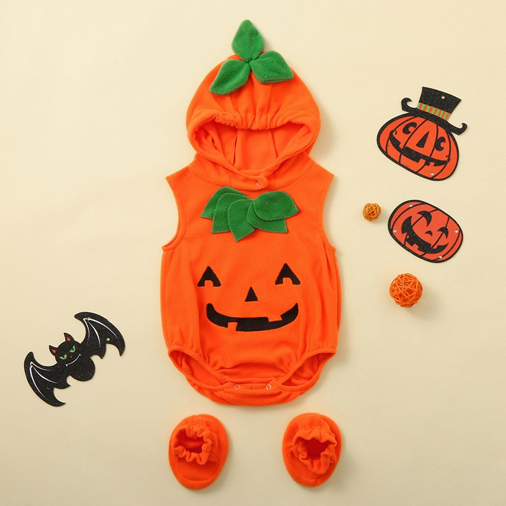 Baby Halloween Pumpkin Costume — Soft & Cozy Infant Outfit