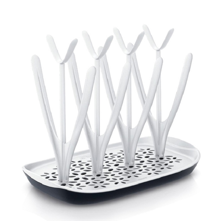 Baby Bottle Drying Rack & Organizer - Compact Countertop Drying Stand (Green, Blue, Pink)
