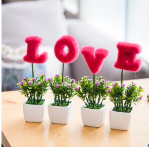 Cute Ceramic Plant Decorations - Feminine Home Accents for Bedroom & Living Room (20cm, Multiple Colours)