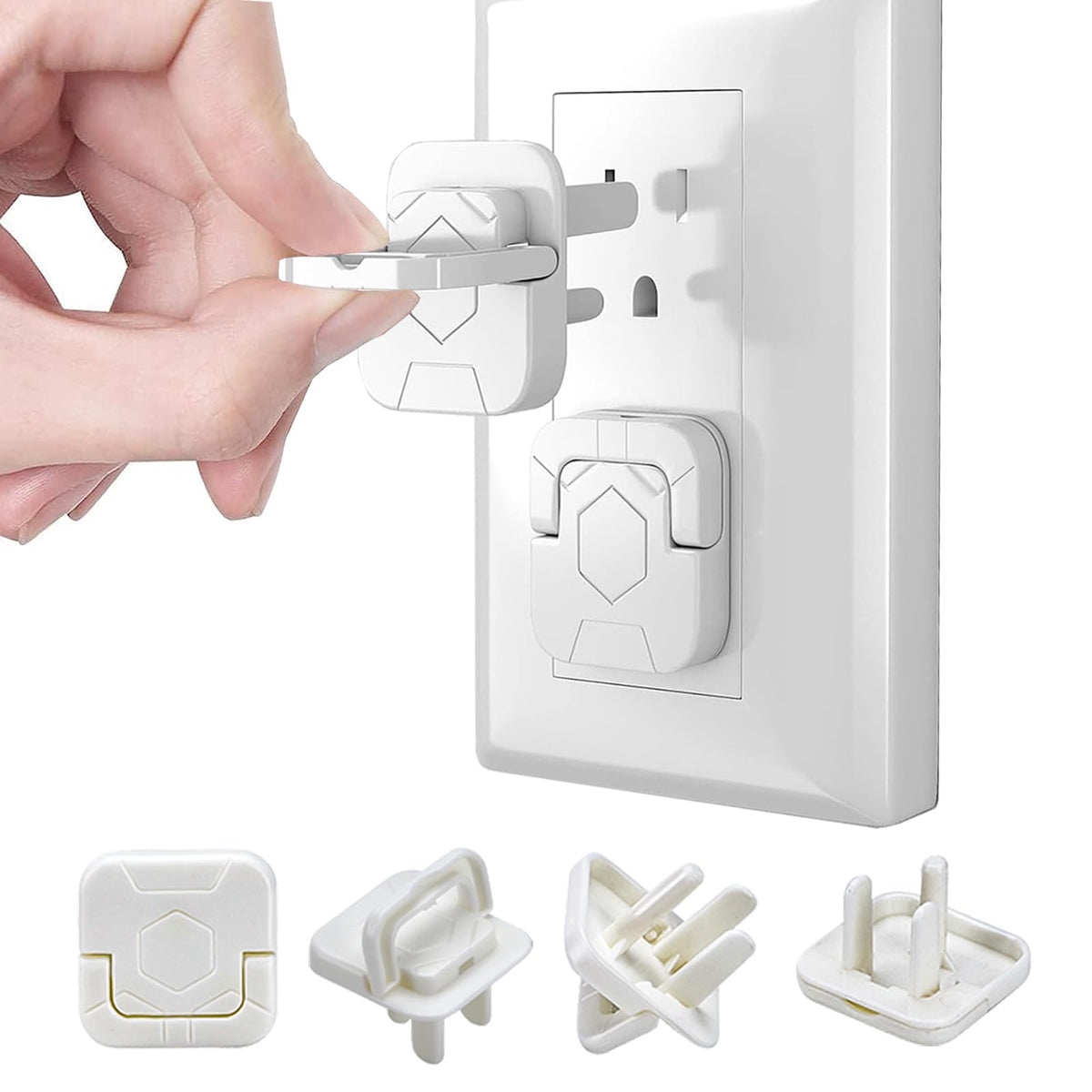 Baby Proofing Outlet Covers - 60-Pack Safety Plug Covers for 3-Prong Outlets (White)