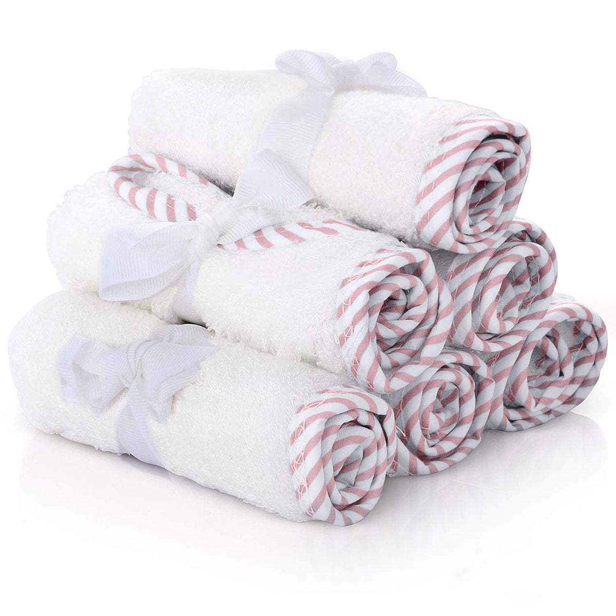 Soft Bamboo Baby Washcloths for Newborns – 6 Pack, Pink