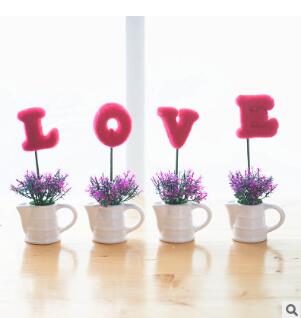 Cute Ceramic Plant Decorations - Feminine Home Accents for Bedroom & Living Room (20cm, Multiple Colours)
