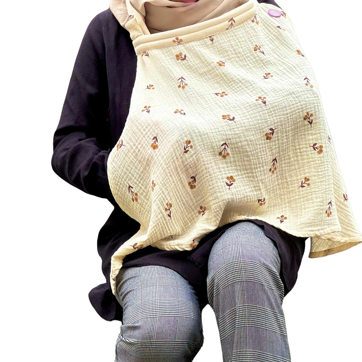 La Marquize Breathable Nursing Cover - Adjustable Breastfeeding Cover for Moms (100% Cotton)